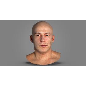 3D Real PBR Marcus Human Head Tongue Bulge Left AU37 model